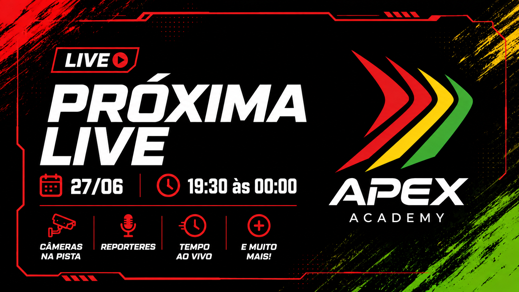 Imagem de divulgação da próxima live do Track Night.